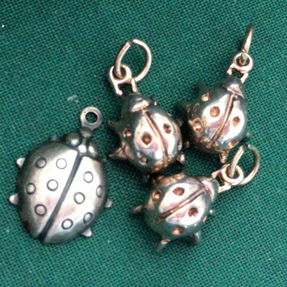 3 + sterling silver lady bug charms lot starter br